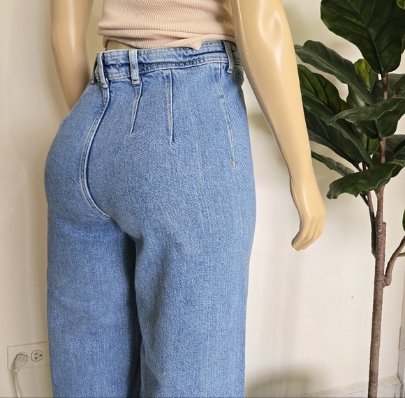 We The Free Wide Leg Jeans Free People Size 28 Denim Women's Hippie Light Blue - Picture 6 of 12